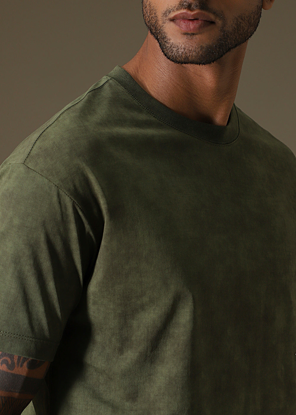 Olive Green Crew Neck T-Shirt