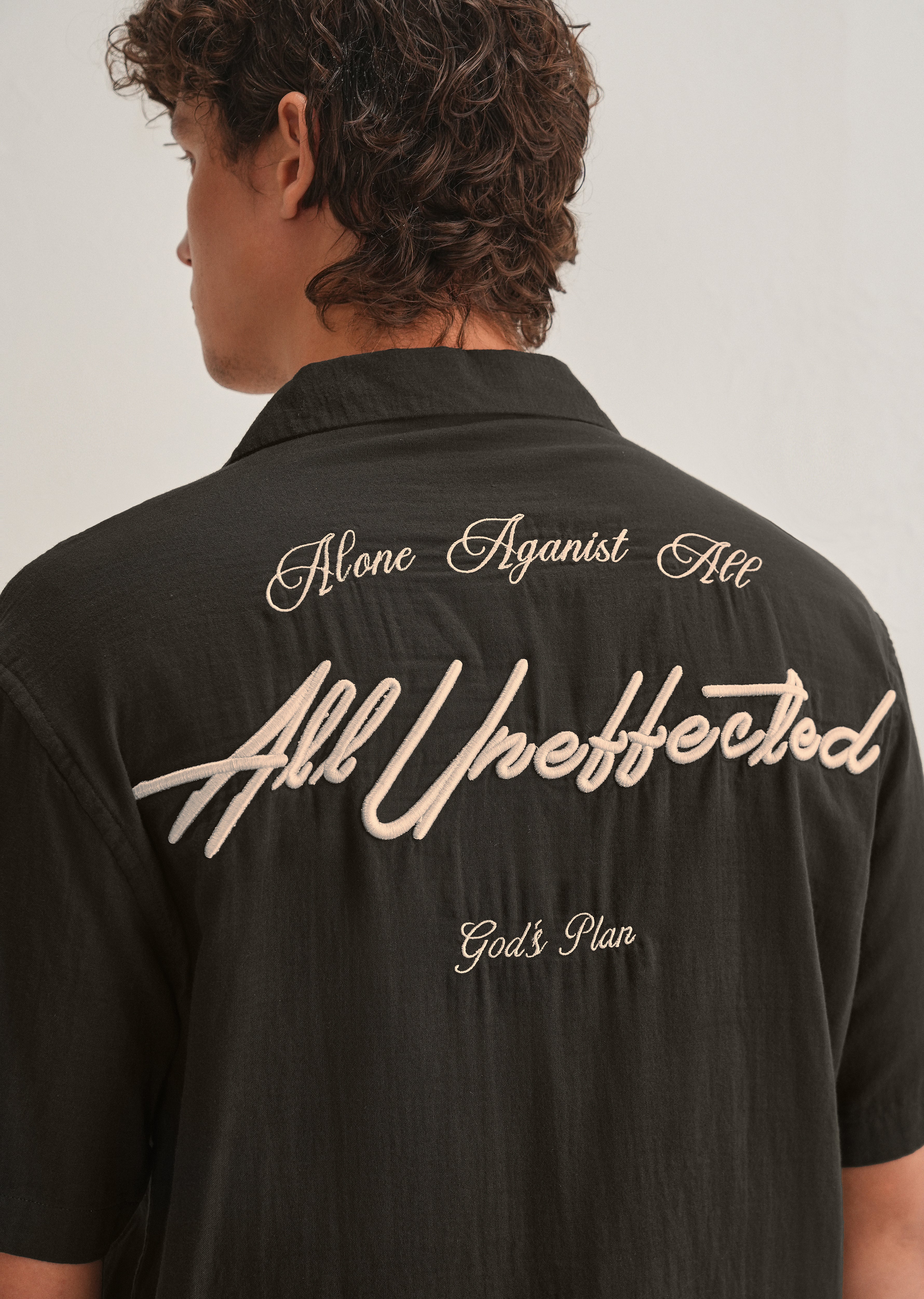 Olive Green Embroidered Double Cloth Cotton Shirt