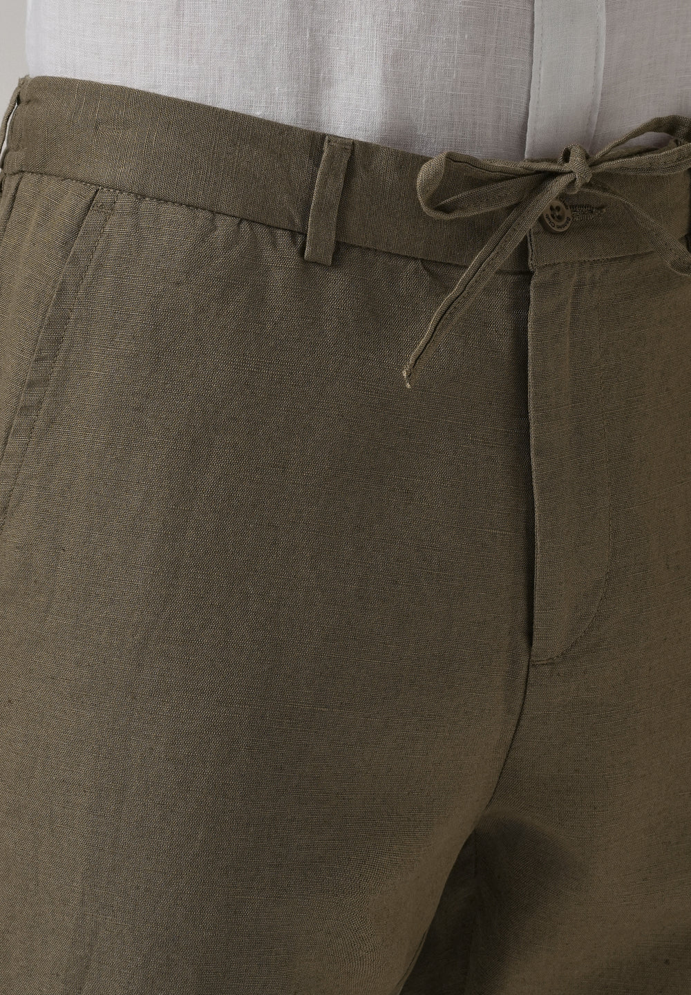 Olive Linen Relaxed Fit Trouser