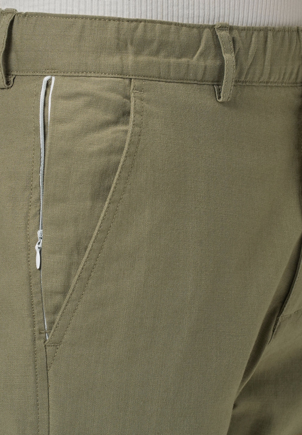 Olive Green Cotton Trouser