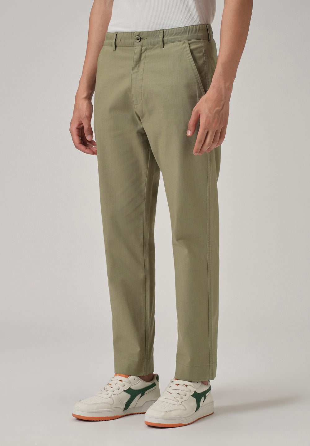 Olive Green Cotton Trouser