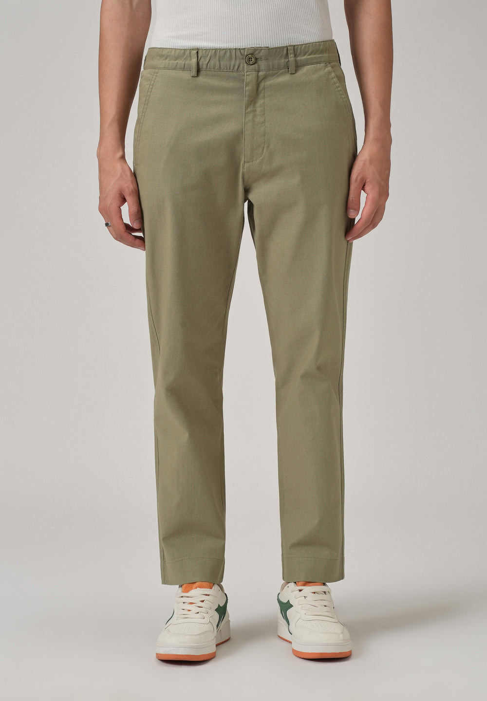 Olive Green Cotton Trouser