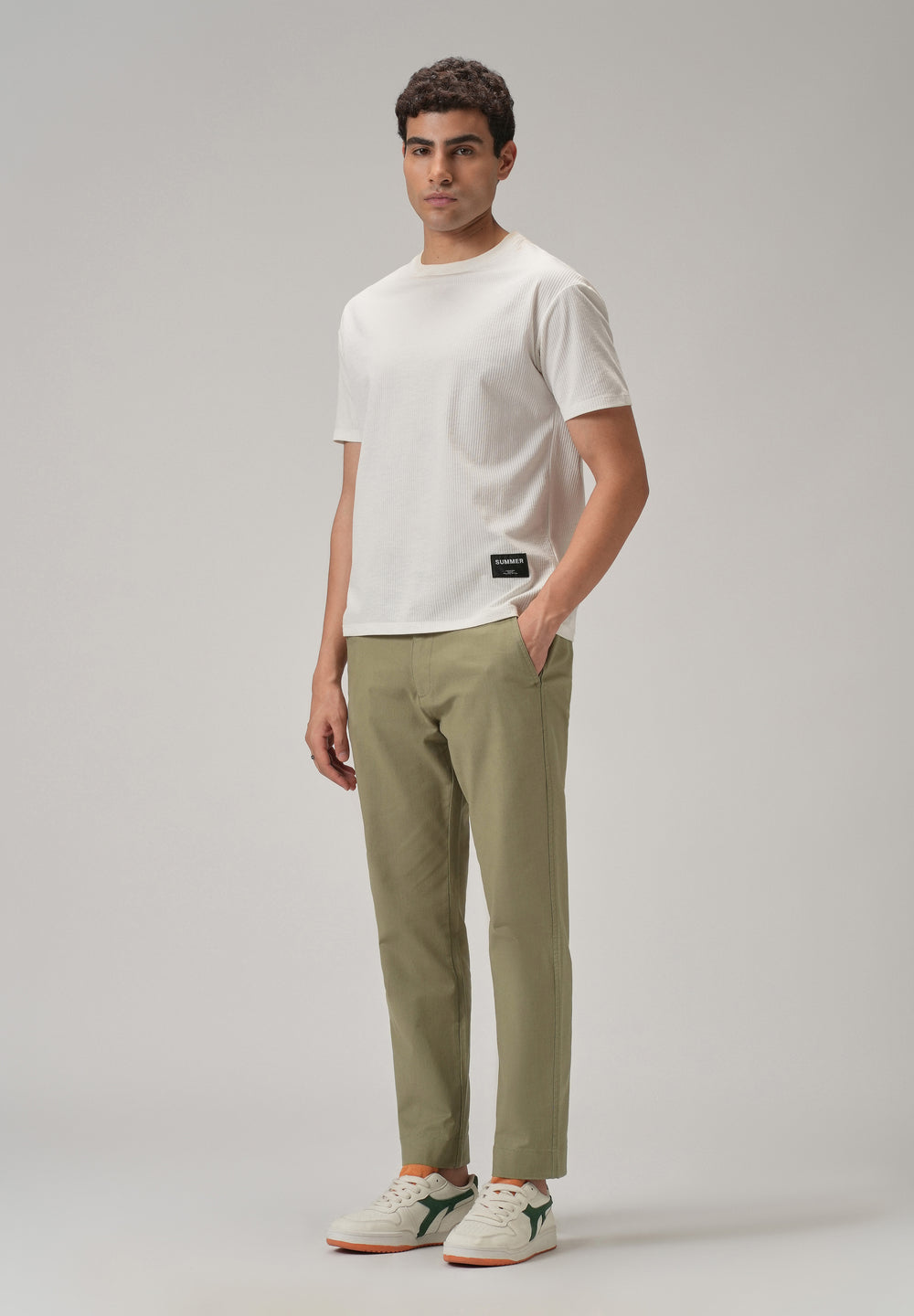 Olive Green Cotton Trouser