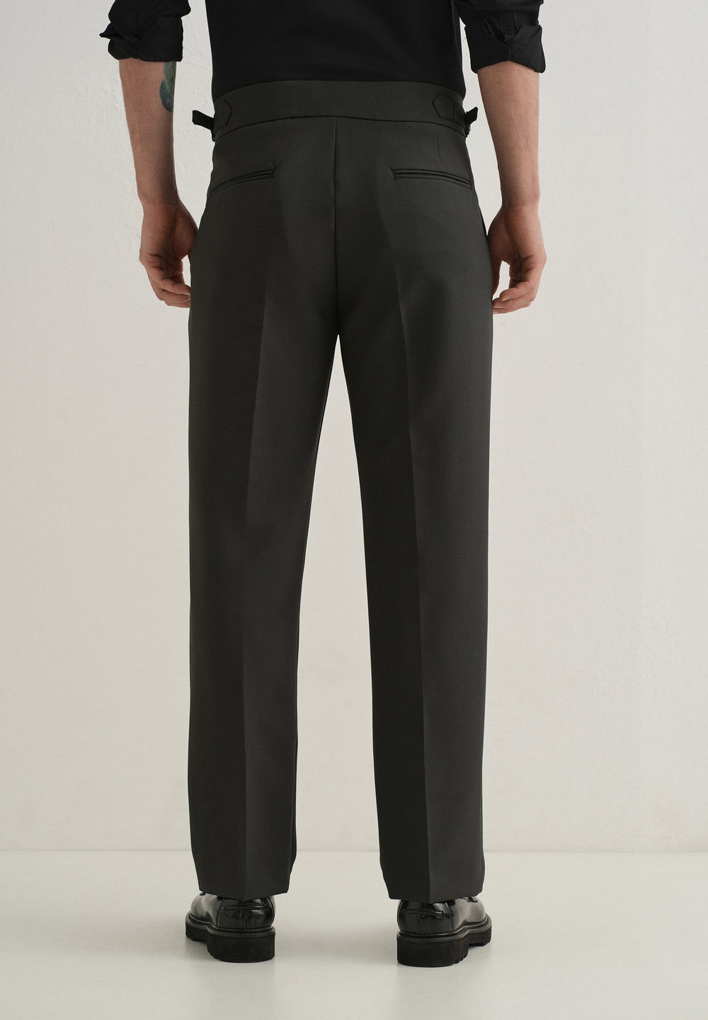 Olive Grey Pleated Gurkha Pant