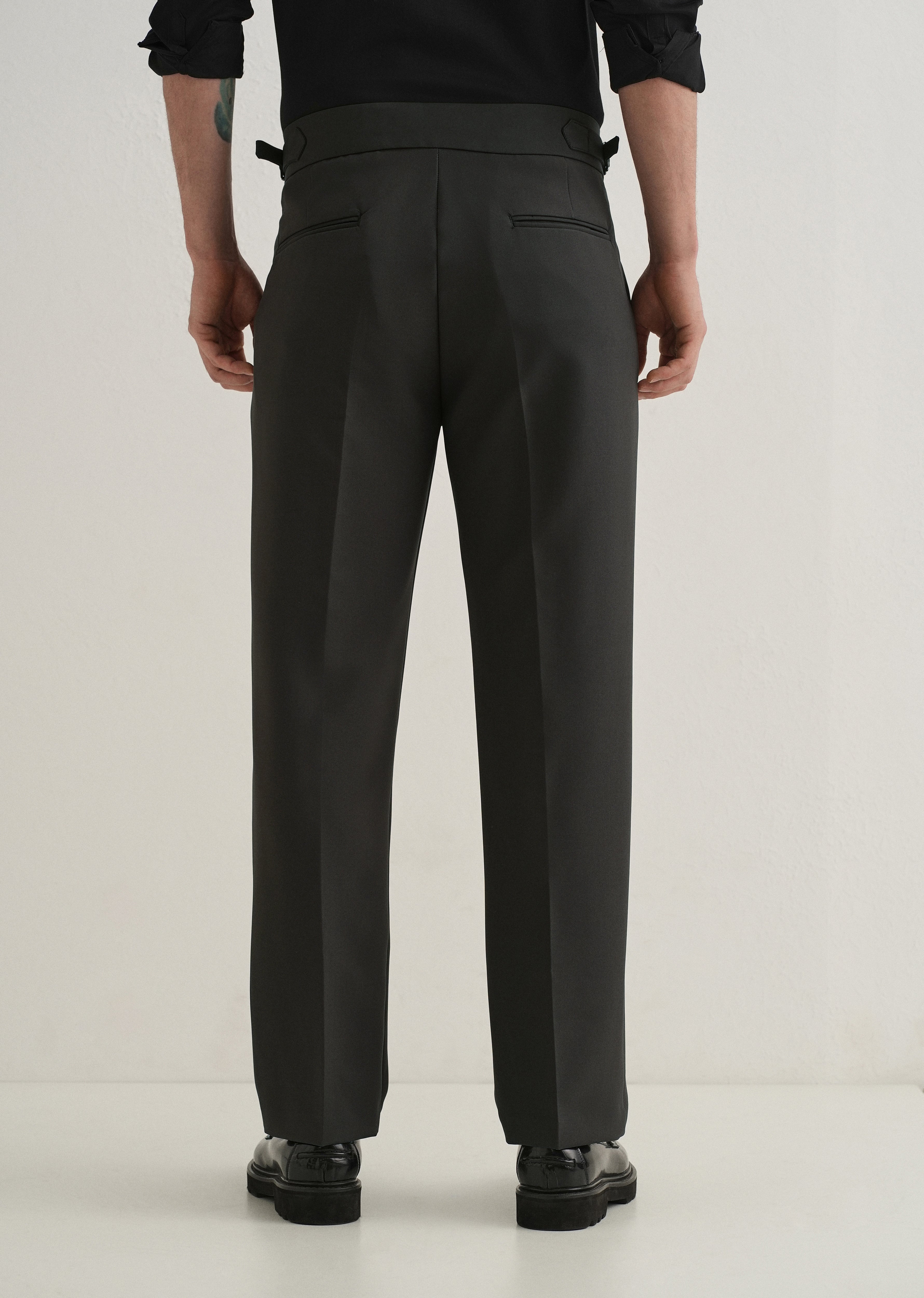 Olive Grey Pleated Gurkha Pant