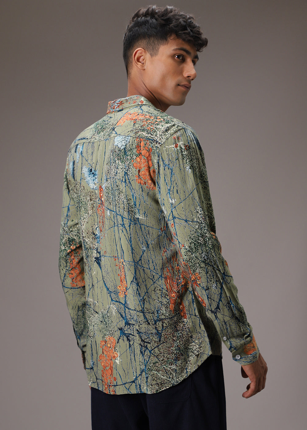 Olive Green Feather Shirt