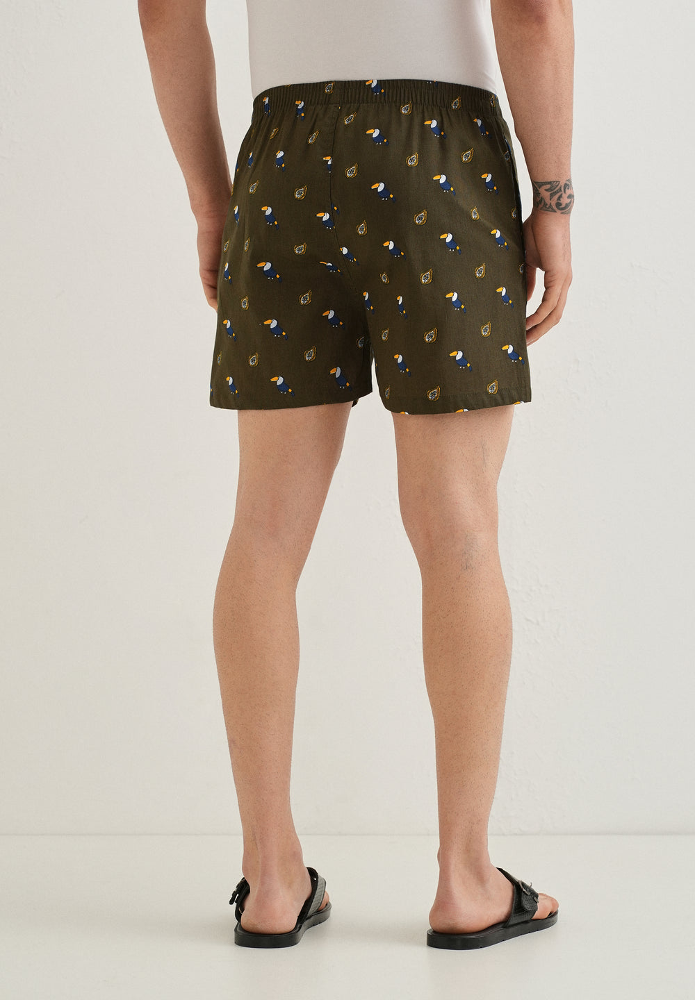 Olive Hornbill Printed Boxer