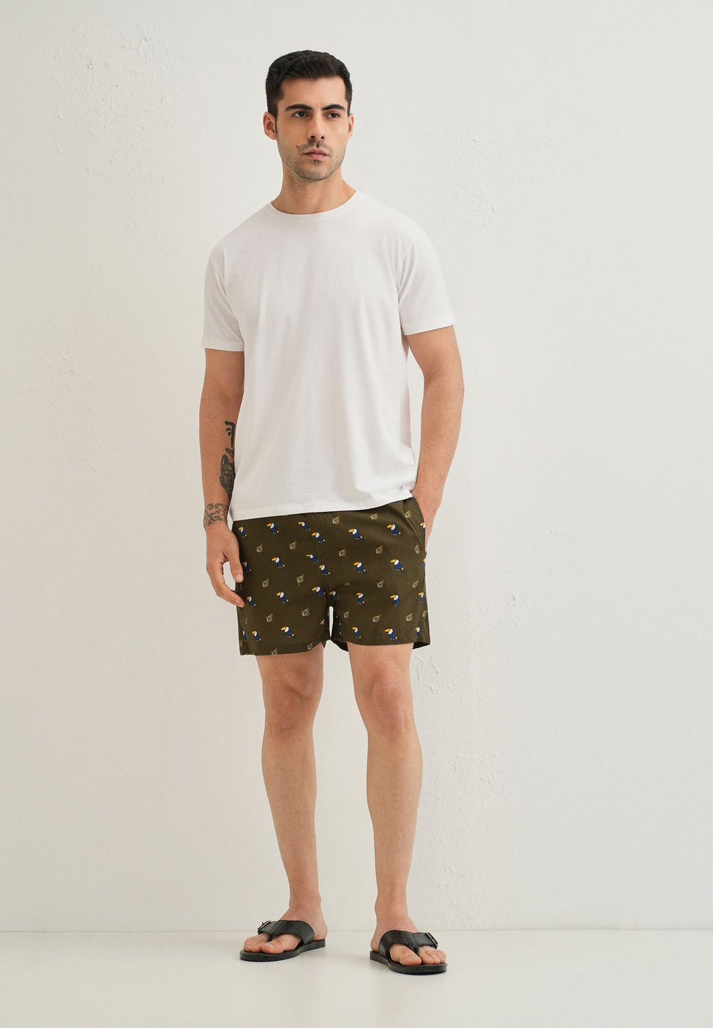 Olive Hornbill Printed Boxer
