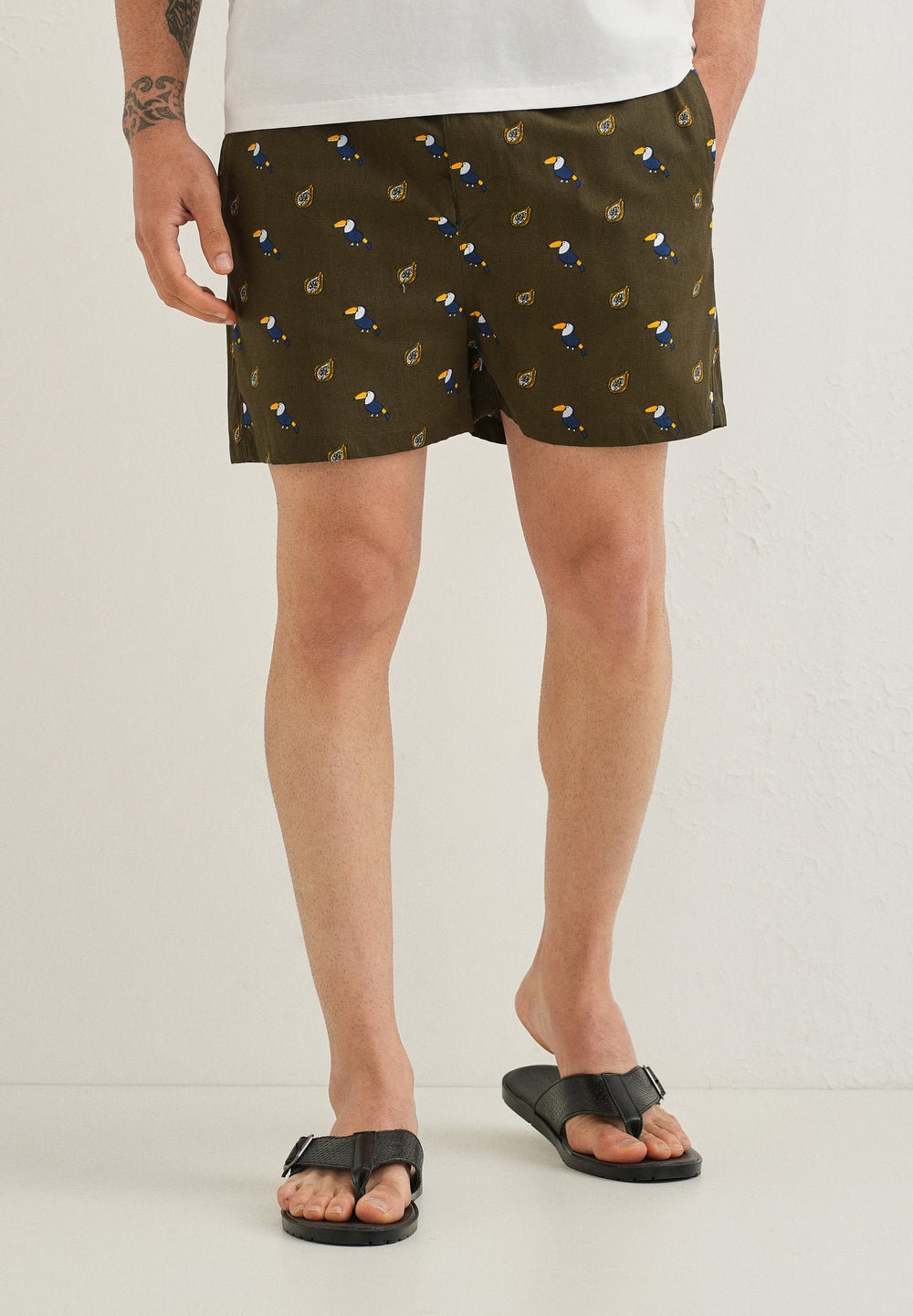 Olive Hornbill Printed Boxer