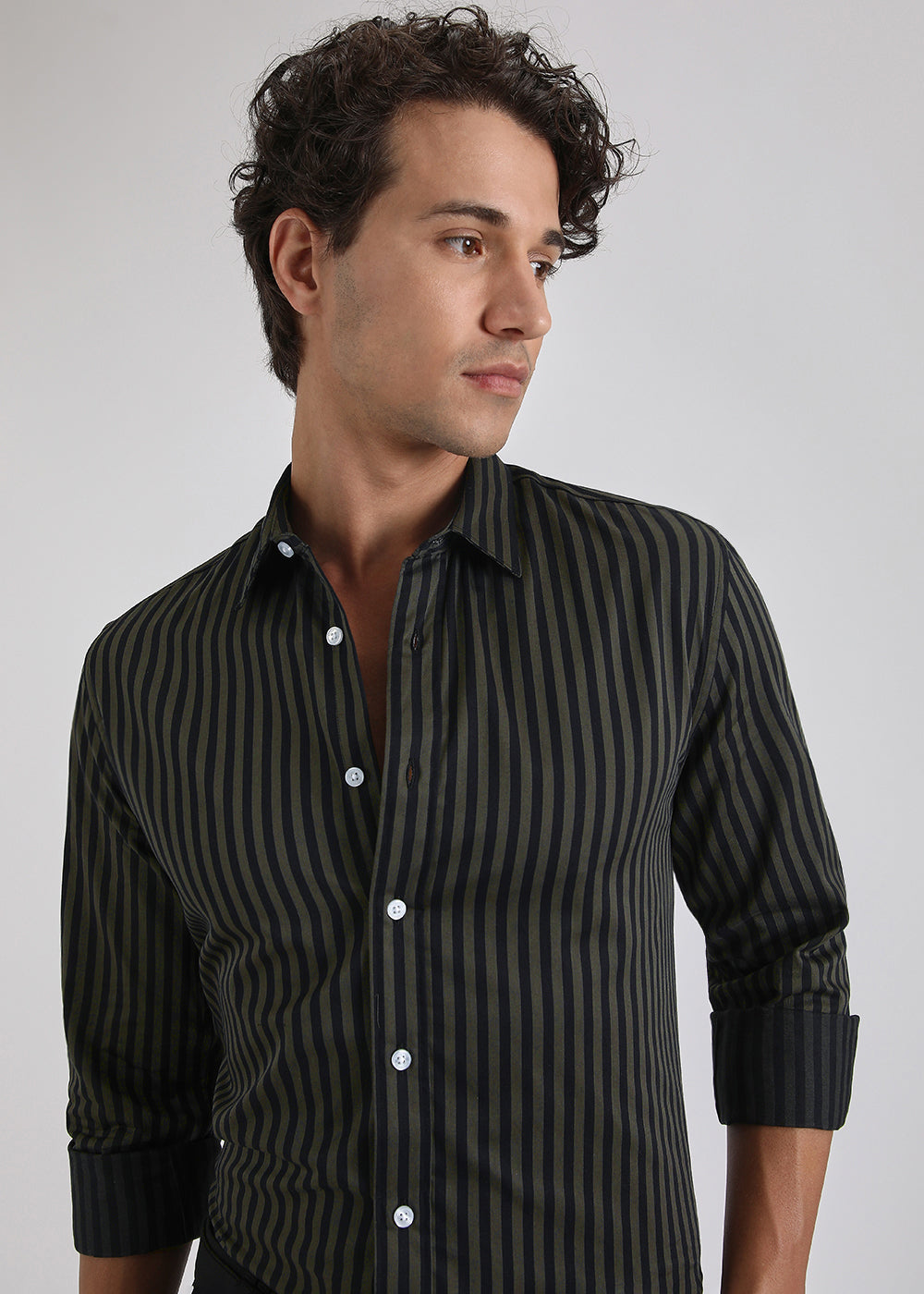 Olive Pin Stripe Shirt