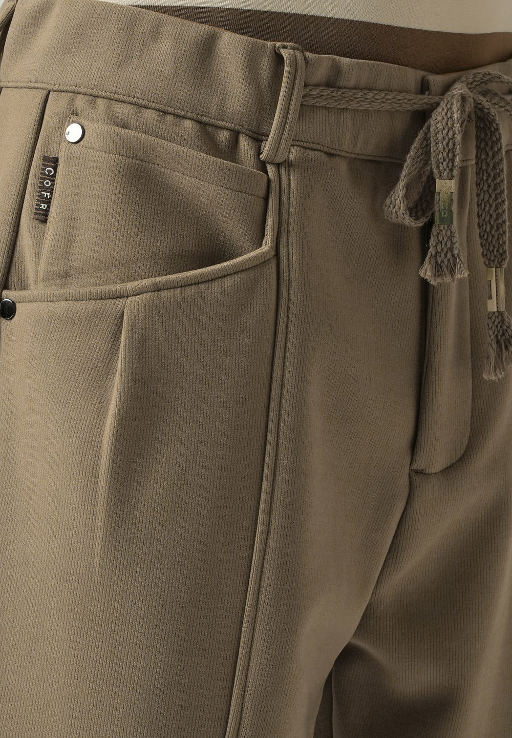 Olive Corduroy Relaxed Fit Drawstring Pant