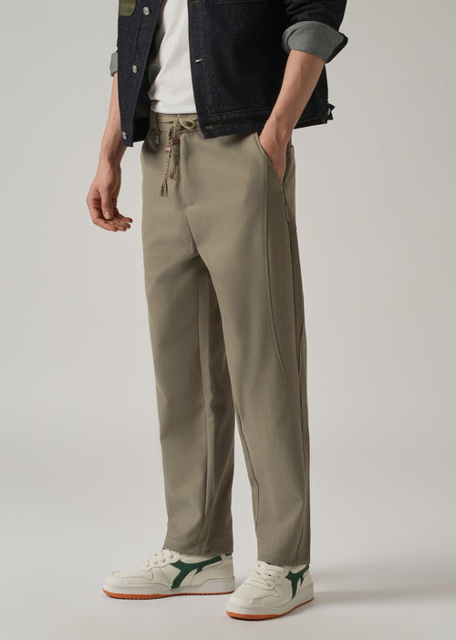 Olive Relaxed Fit Tie Waist Pant