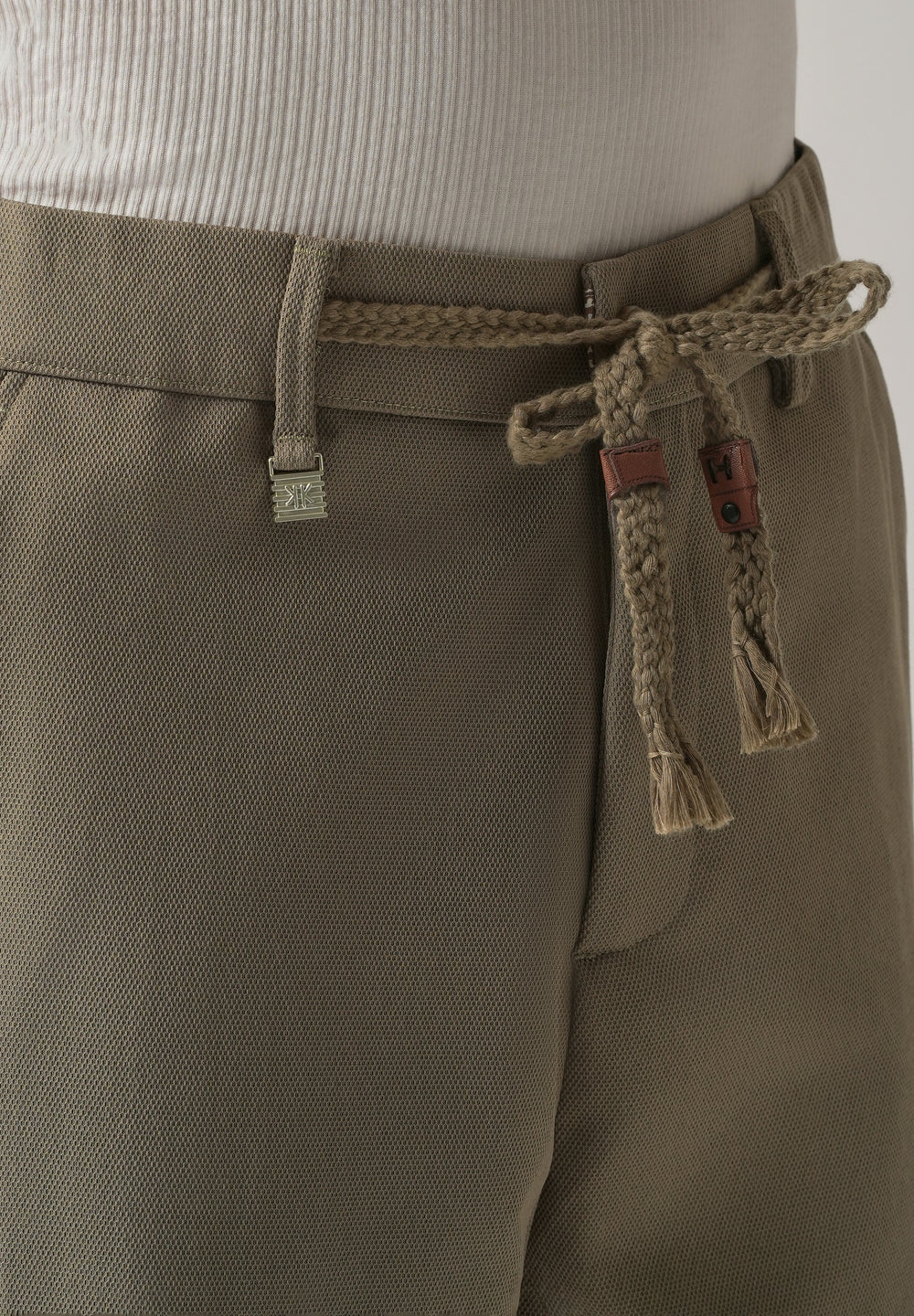 Olive Relaxed Fit Tie Waist Pant