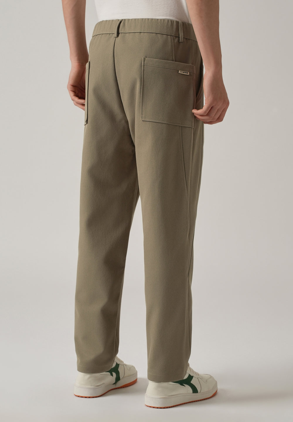 Olive Relaxed Fit Tie Waist Pant
