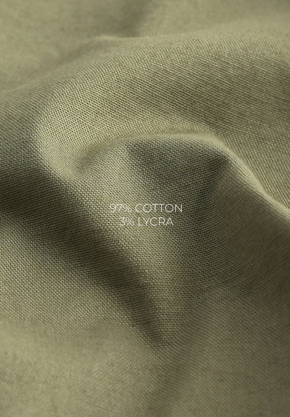 Olive Striped Placket Cotton Shirt