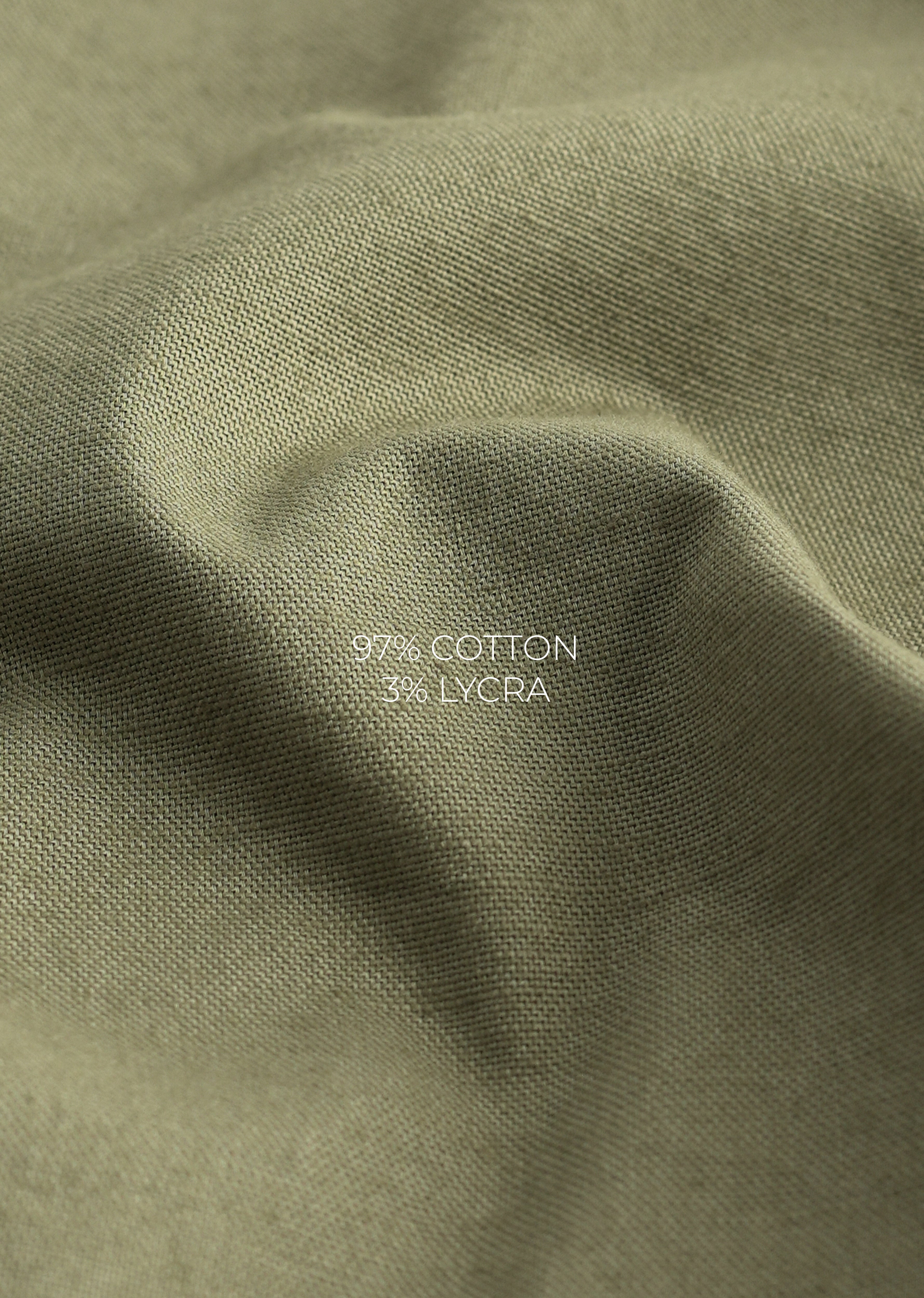 Olive Striped Placket Cotton Shirt