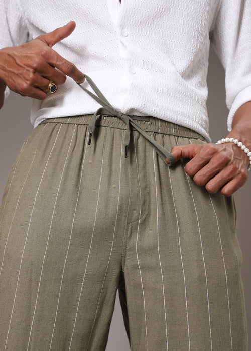 Olive Cotton Linen Pant