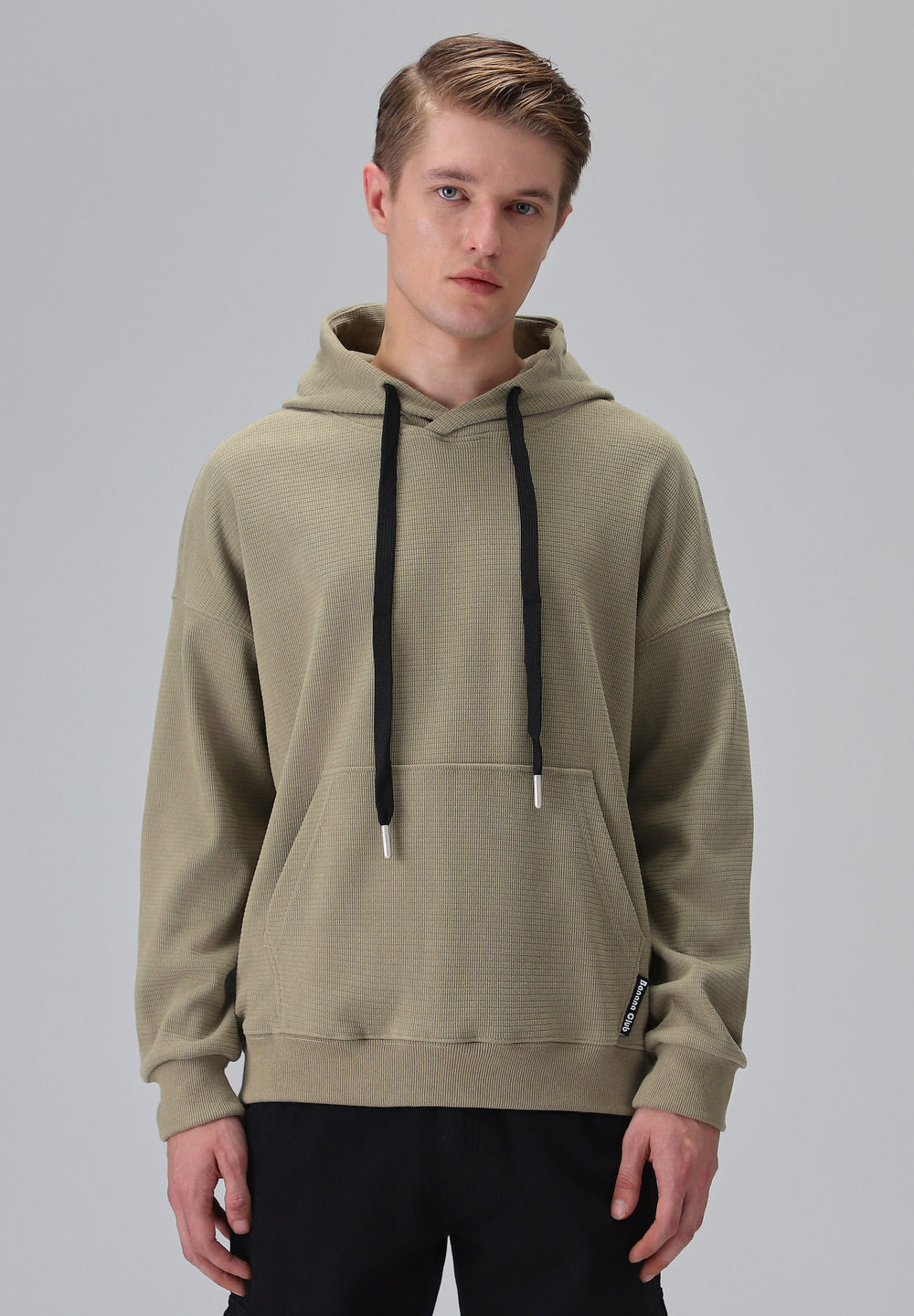 Olive Textured Hoodie