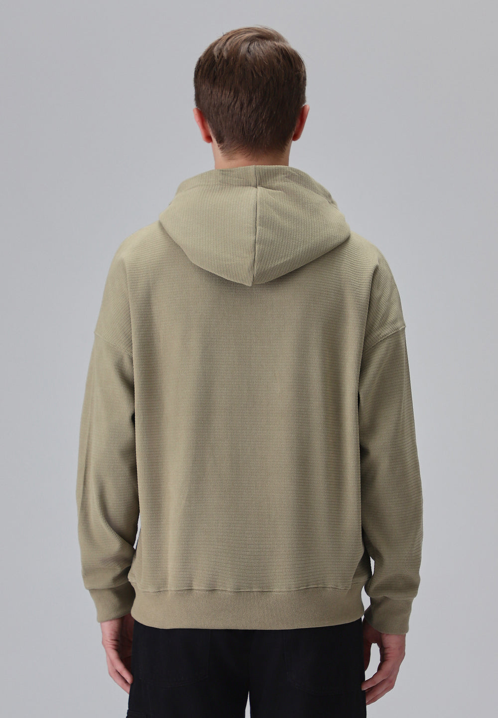 Olive Textured Hoodie