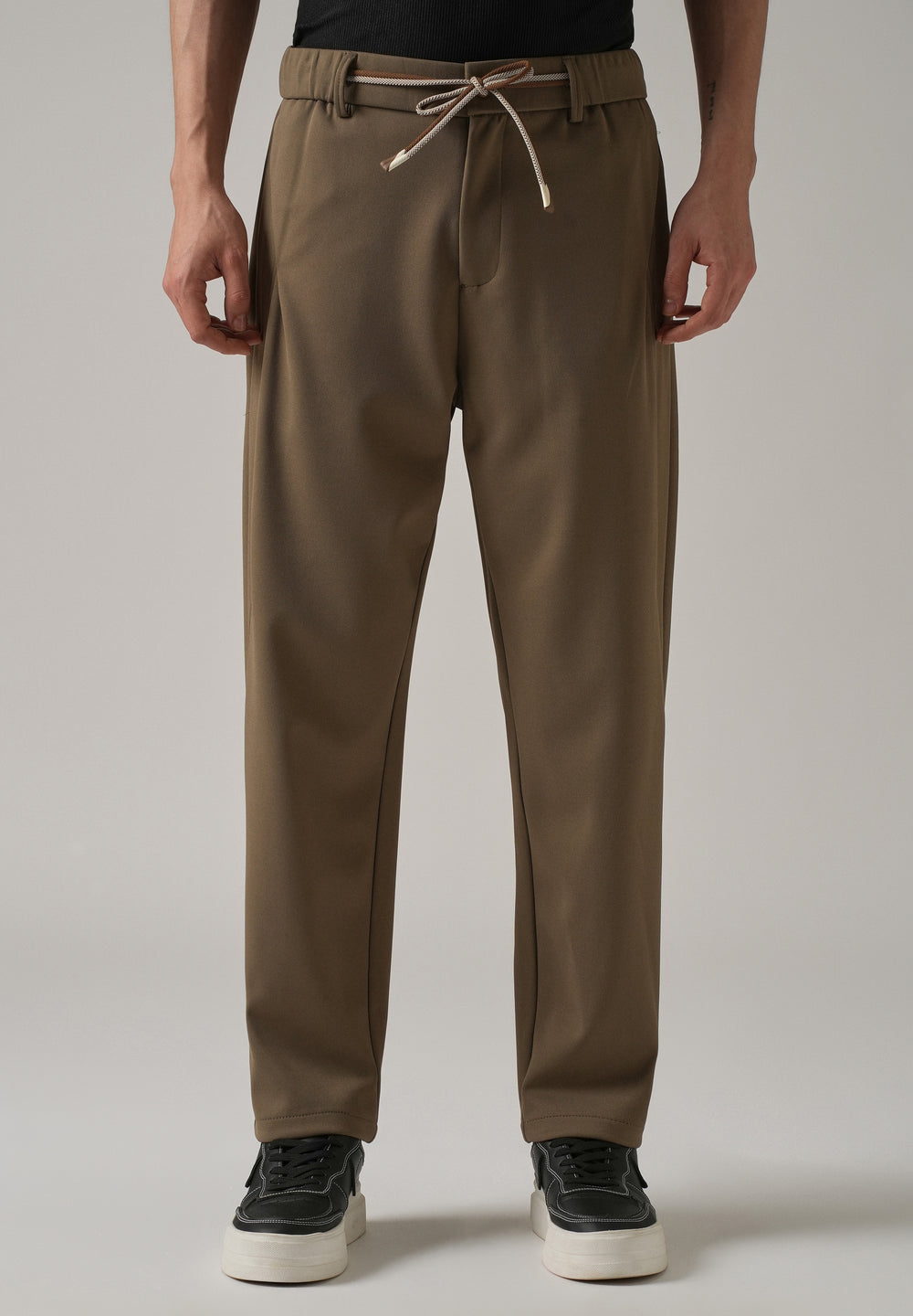 Olive Textured Stretch Pant
