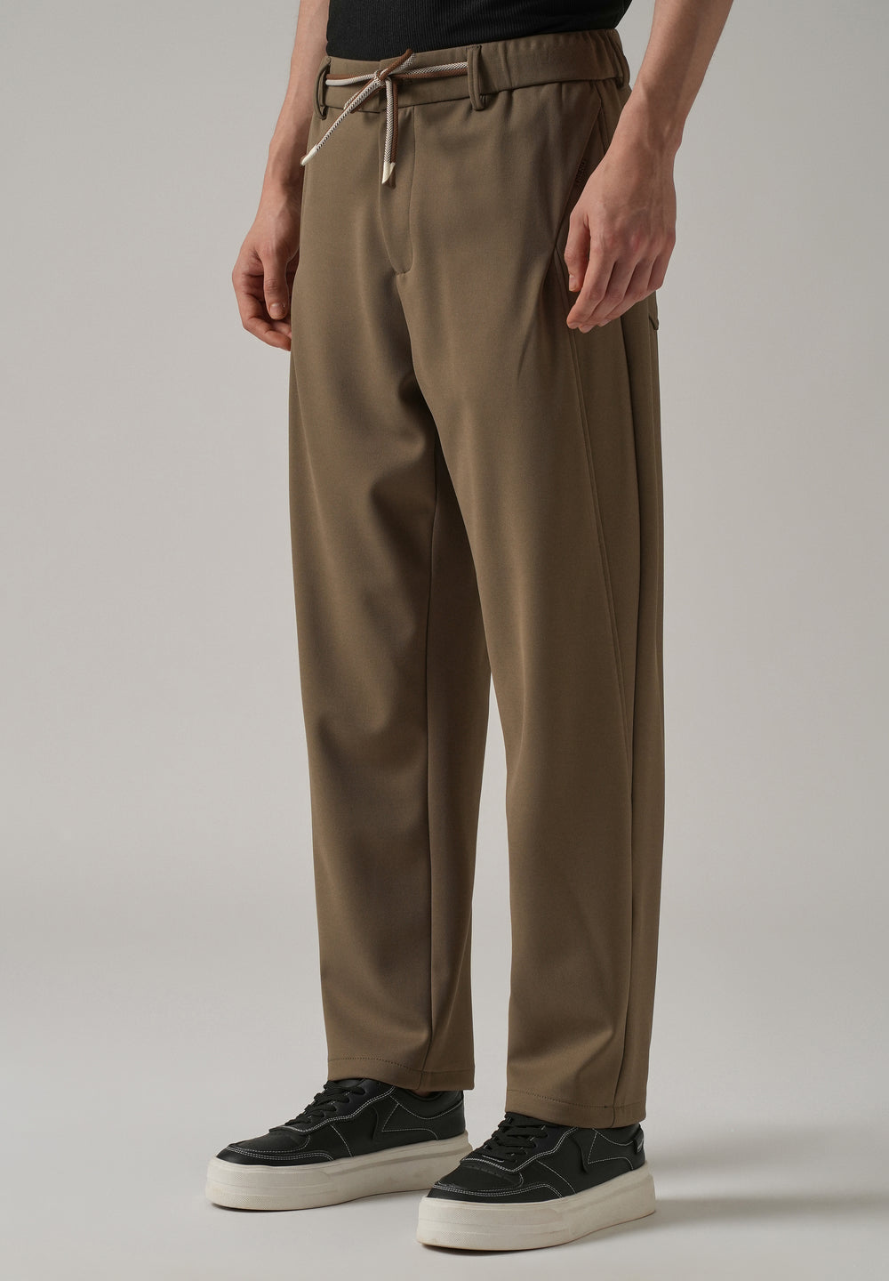 Olive Textured Stretch Pant