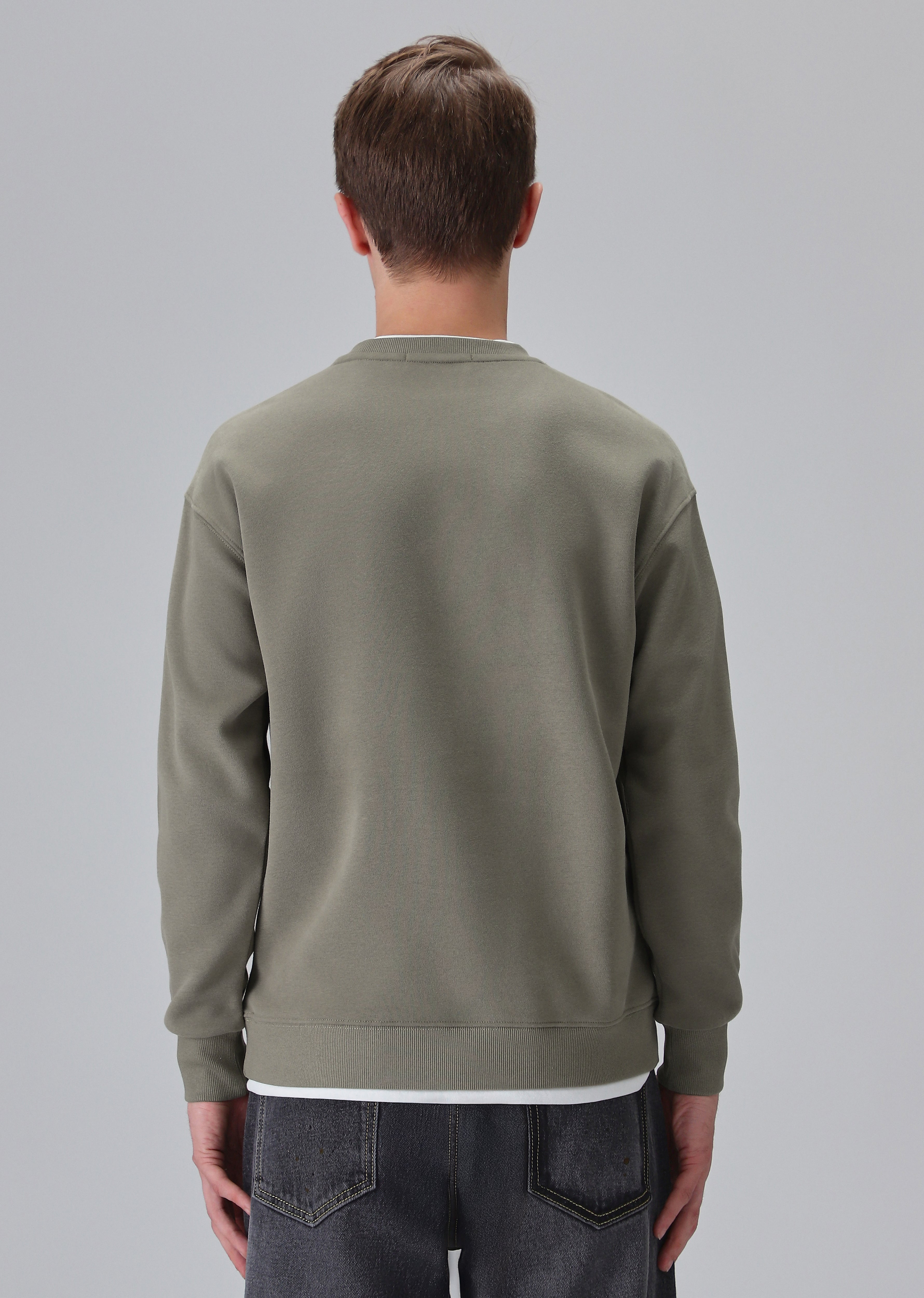 Olive White Contrast Sweatshirt