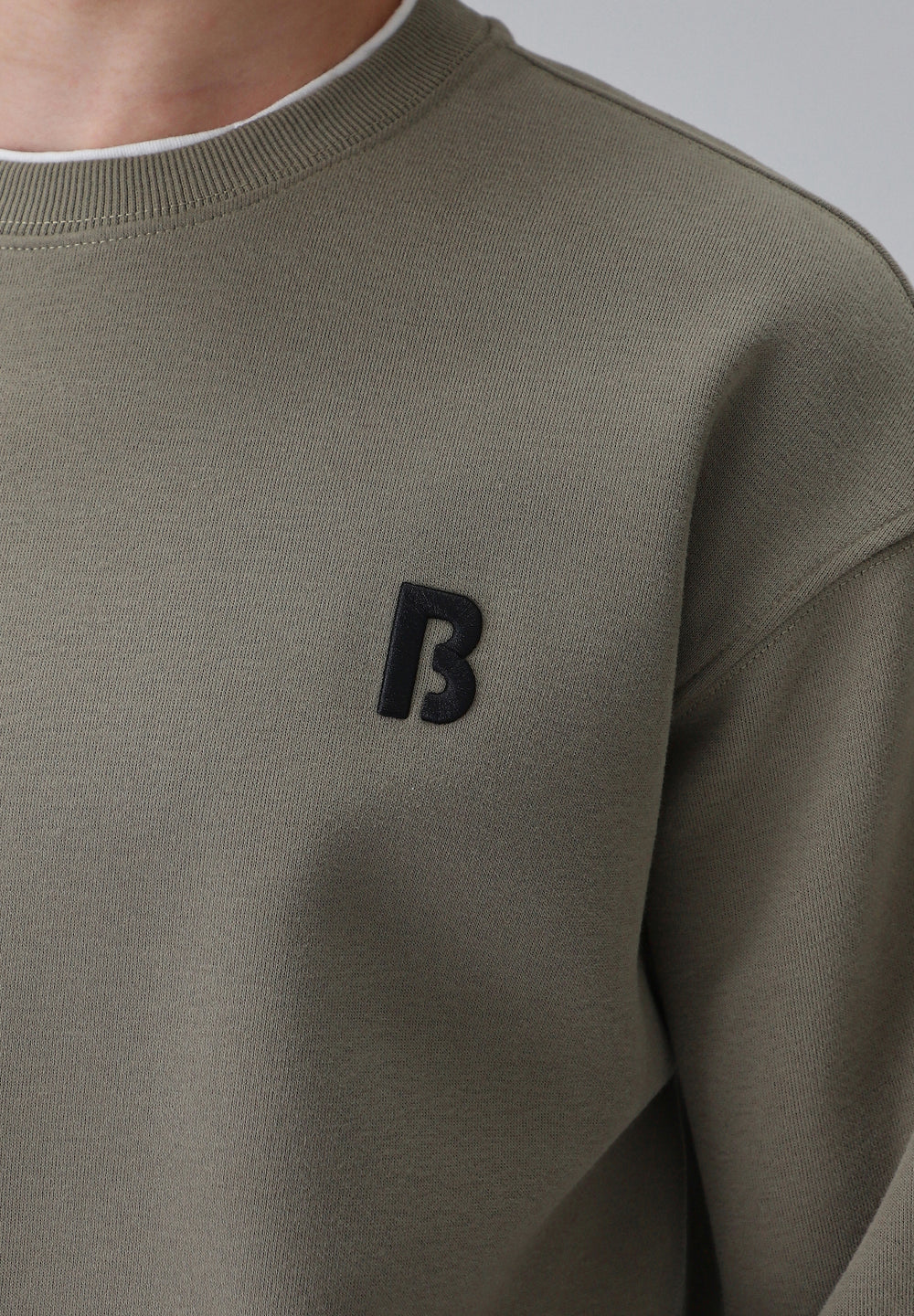 Olive White Contrast Sweatshirt
