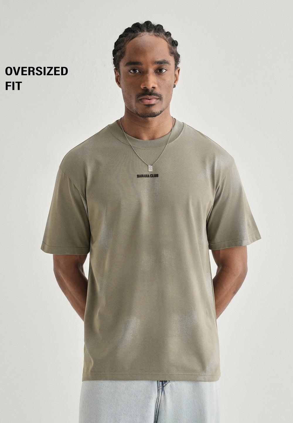 Olive Brushstroke Oversized T-shirt