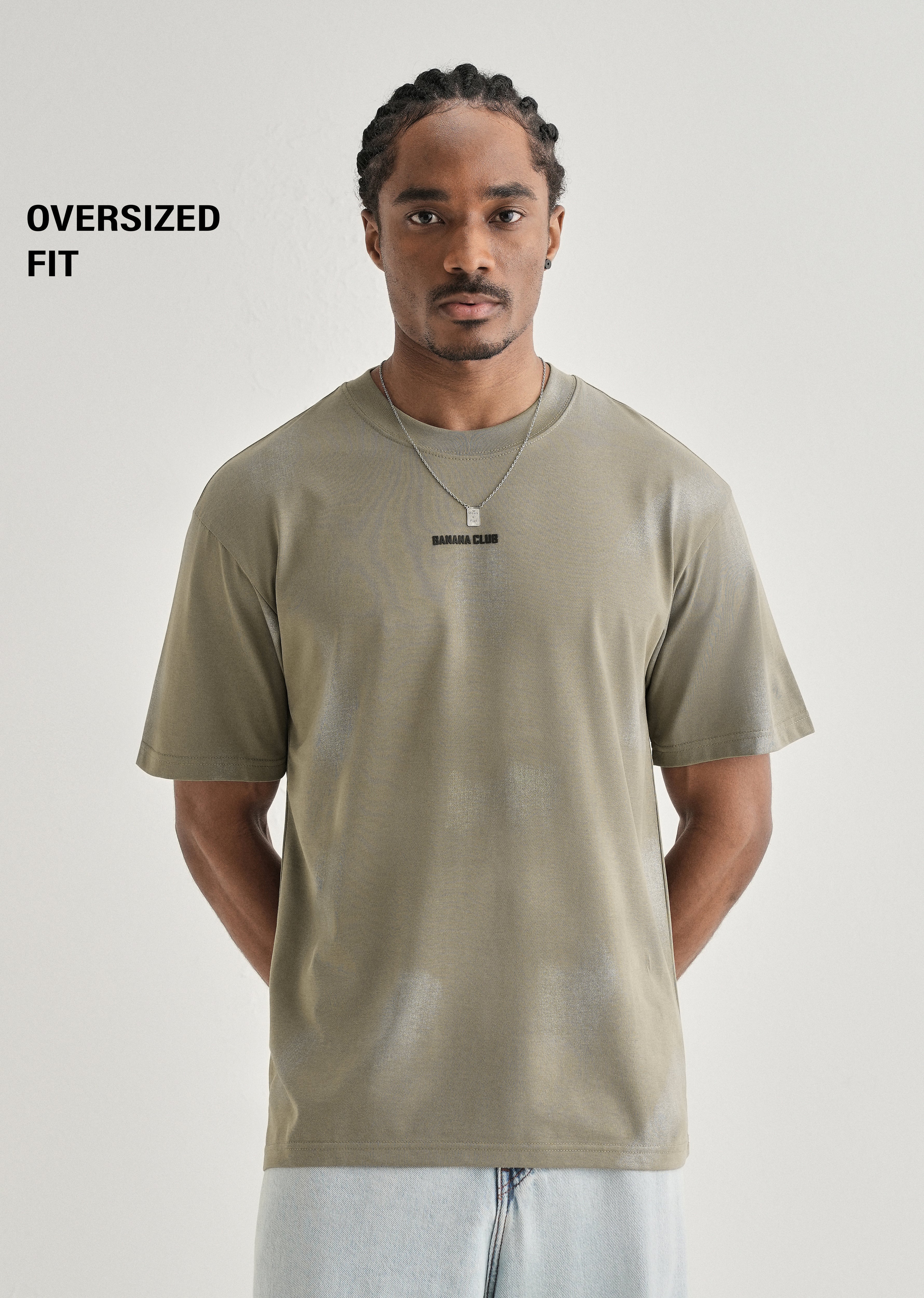 Olive Brushstroke Oversized T-shirt