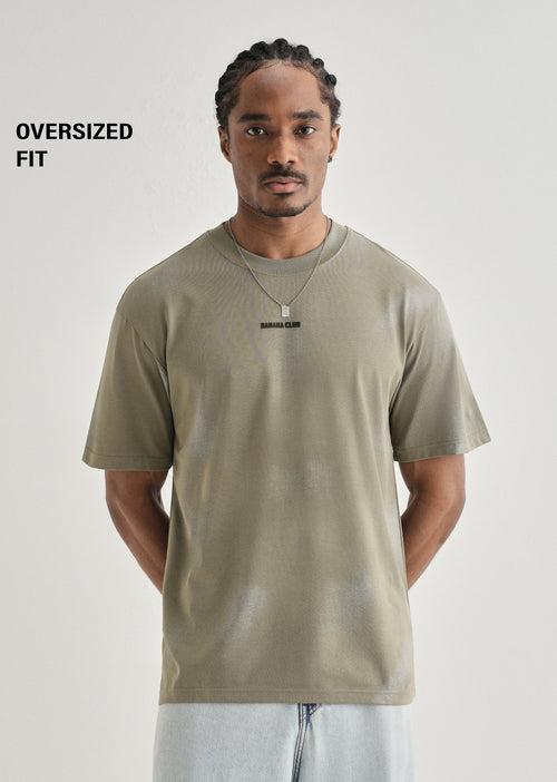 Olive Brushstroke Oversized T-shirt