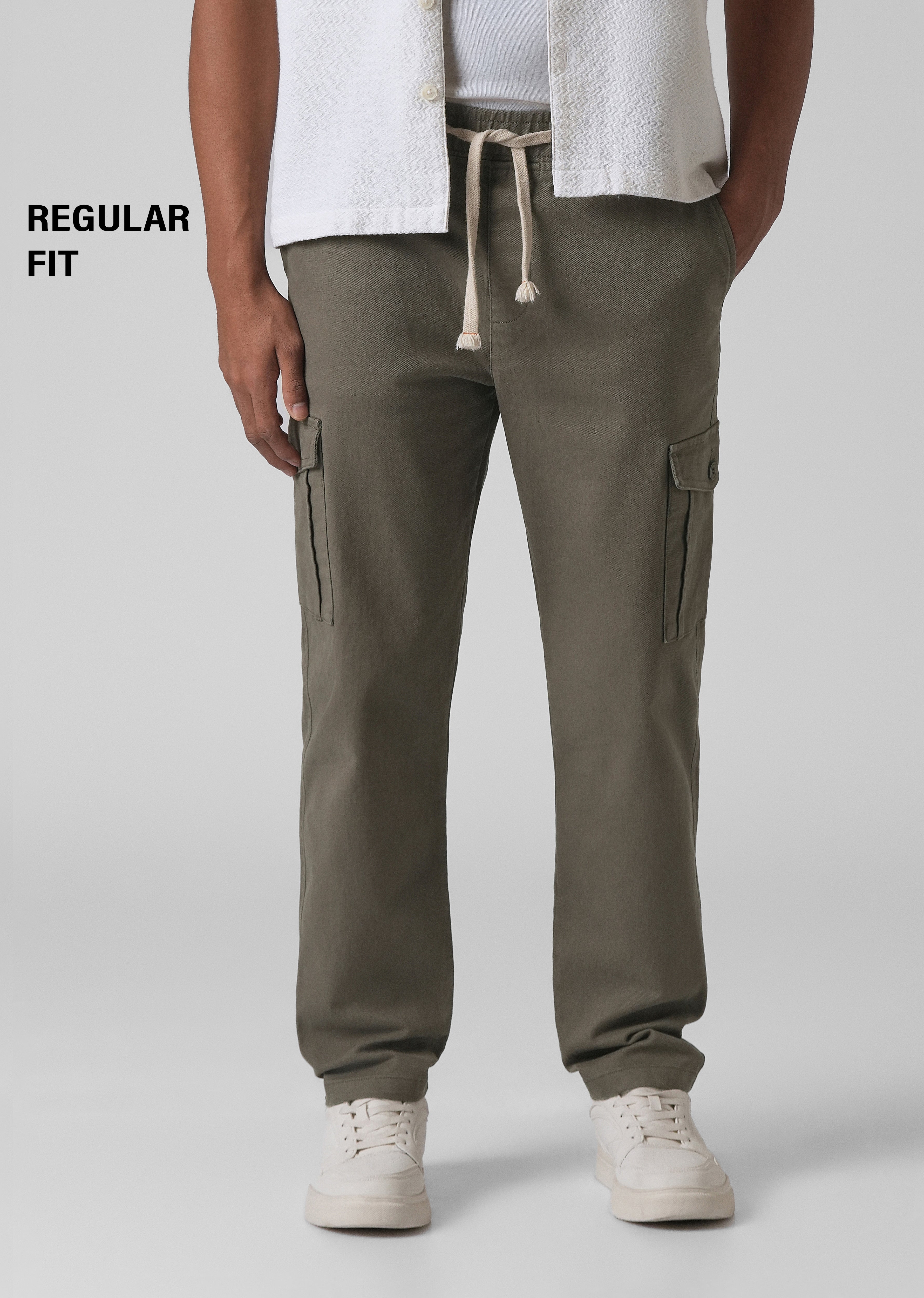Olive Green Regular Fit Cargo Pant
