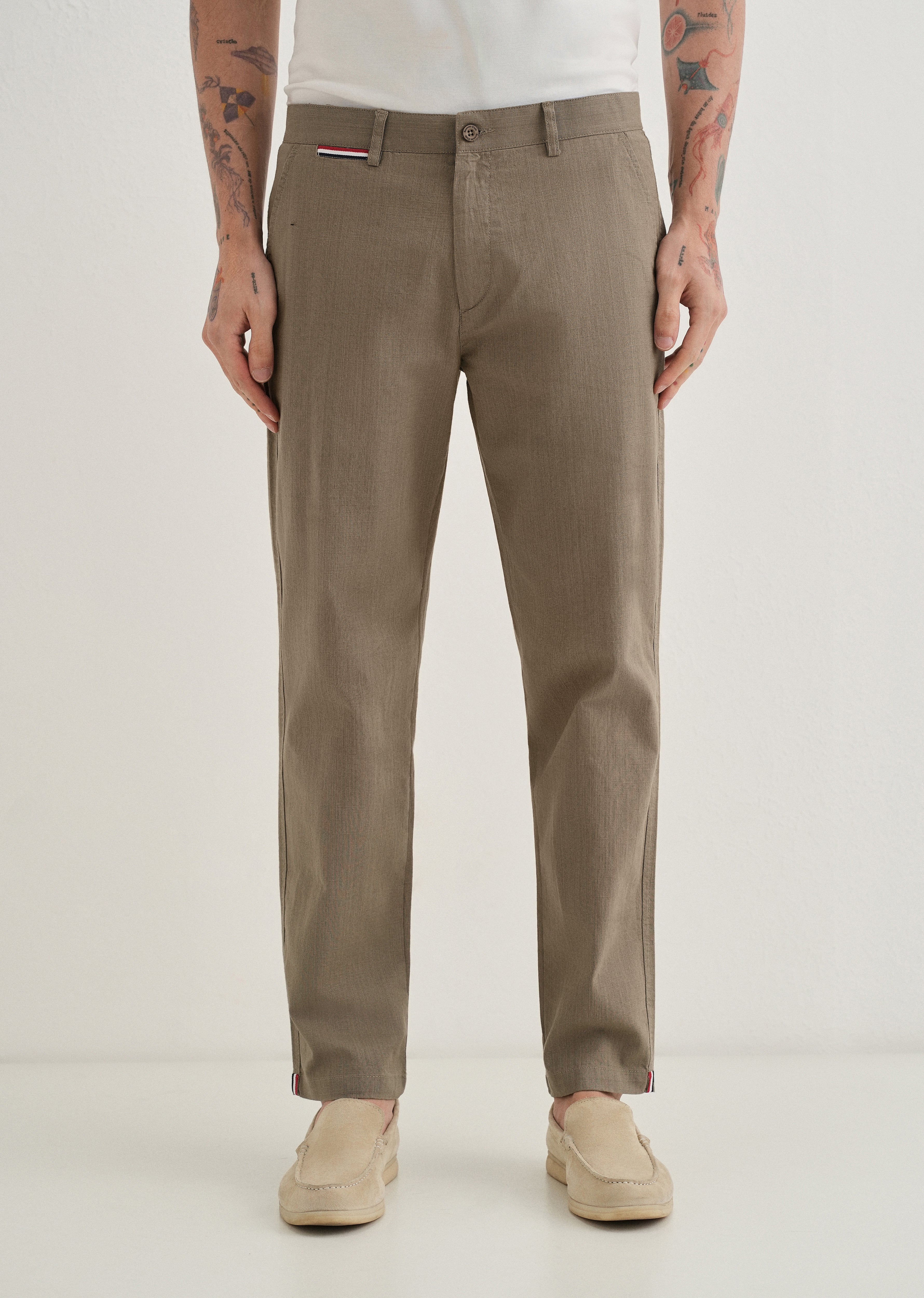 Olive Linen Trouser