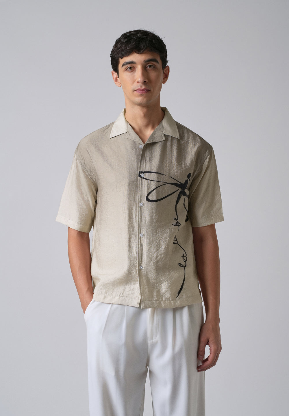 Ombre Beige Print Shirt