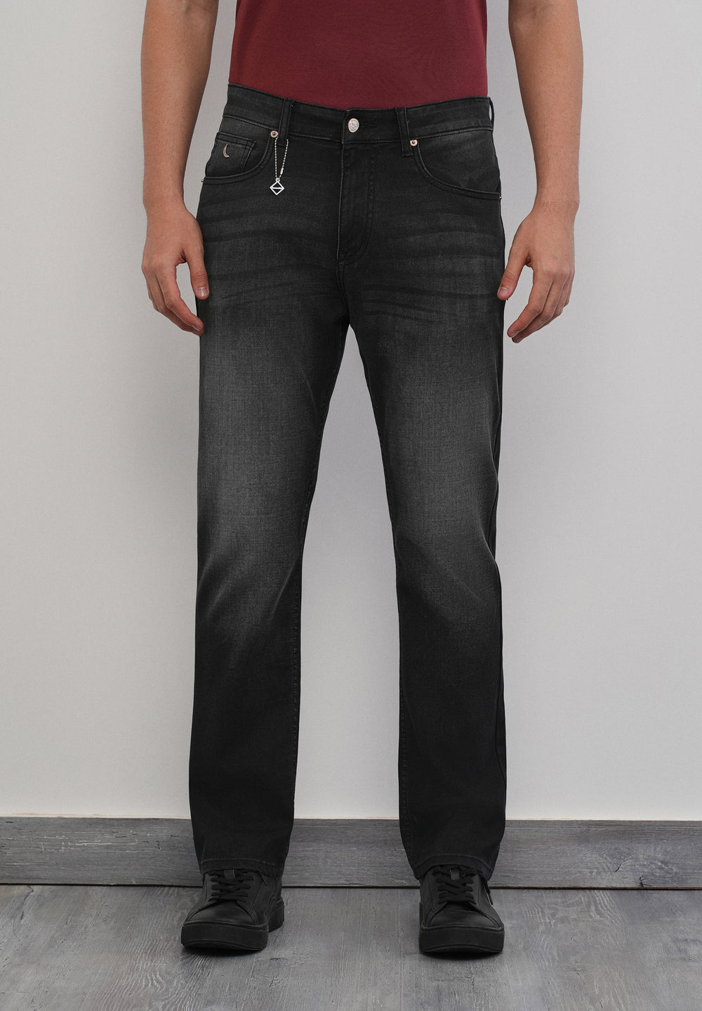 Onyx Black Regular Straight Jeans