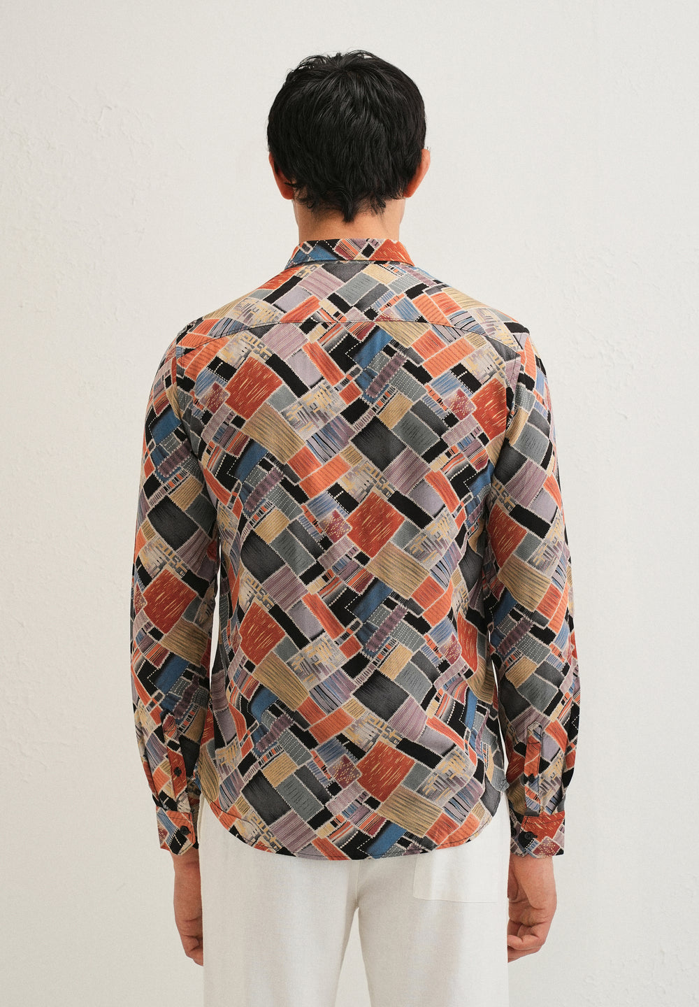 Orange Block Feather Shirt
