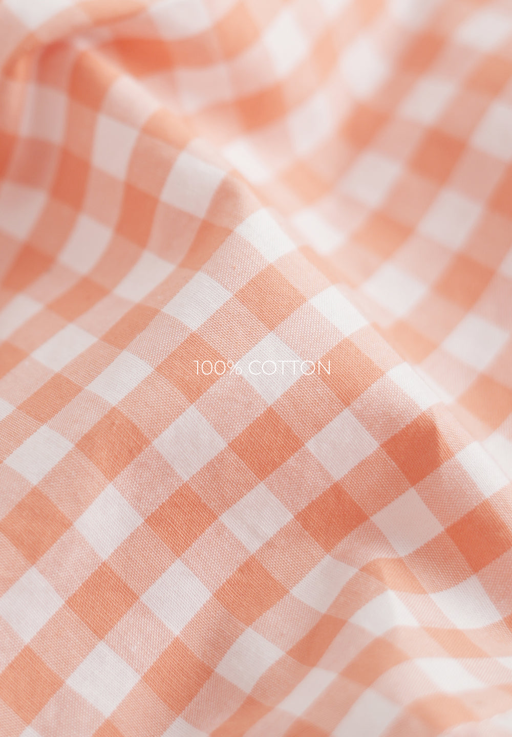 Orange Gingham Check Cotton Shirt