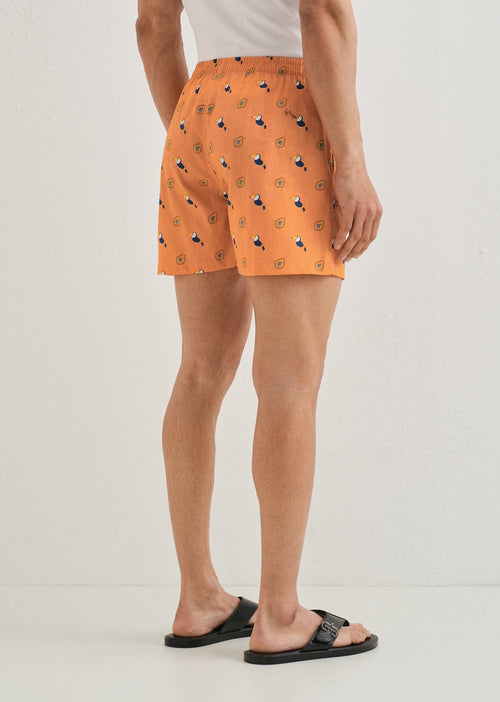 Orange Hornbill Printed Boxer