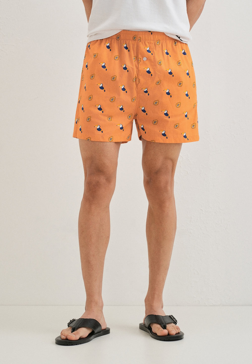 Orange Hornbill Printed Boxer