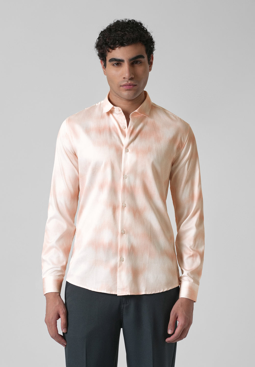 Orange Soft Hued Printed Shirt