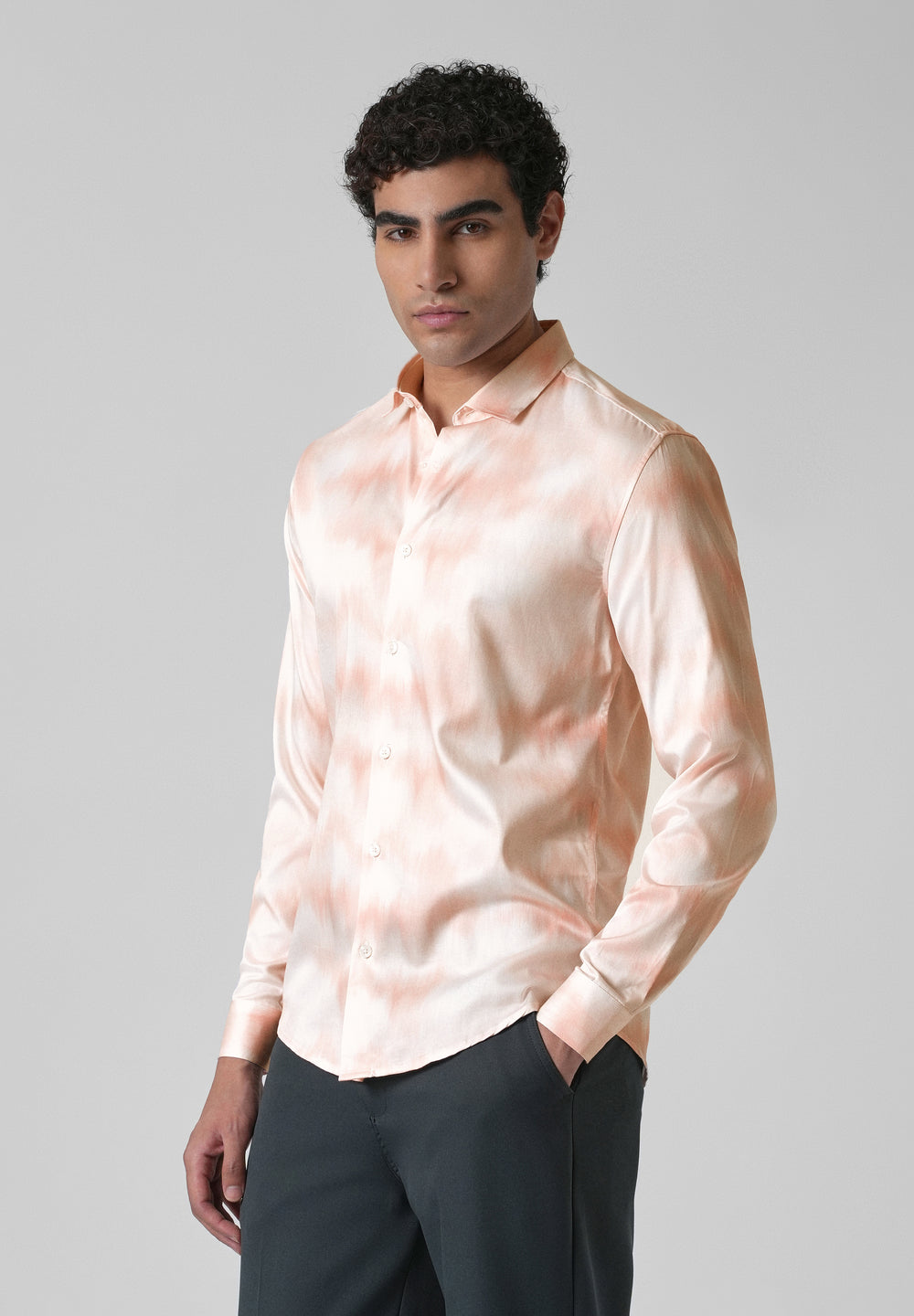Orange Soft Hued Printed Shirt
