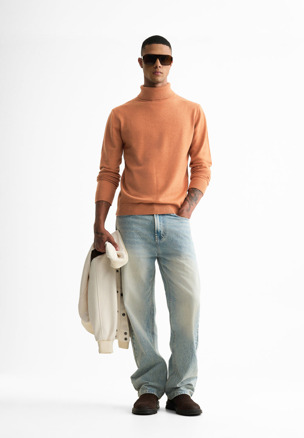 Orange Turtle-Neck Sweater