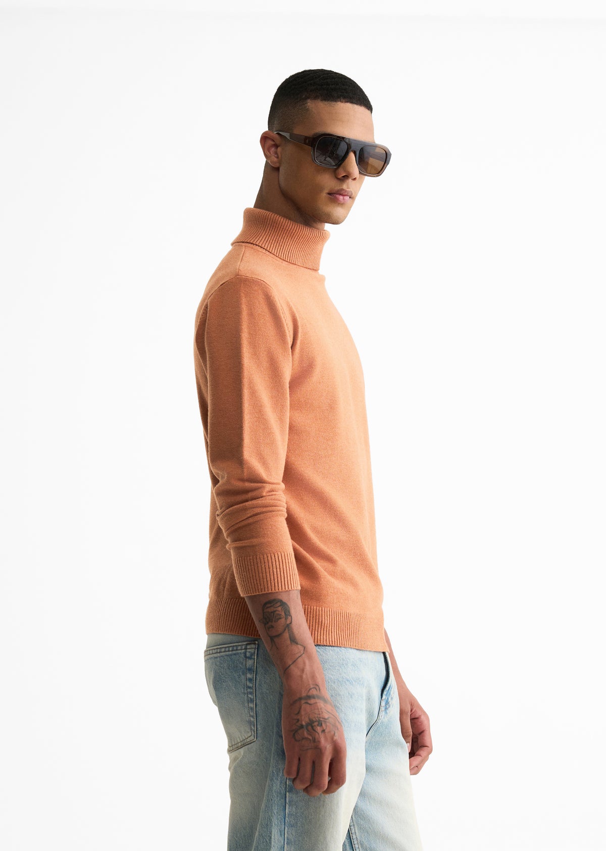Orange Turtle-Neck Sweater