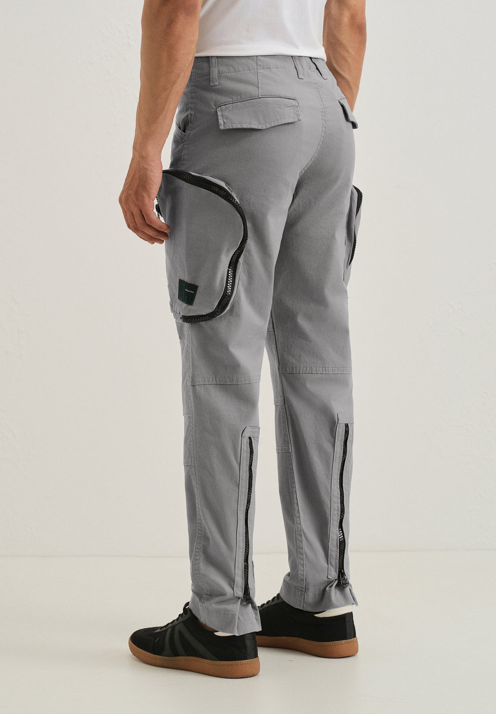 Oslo Gray Zipper Cargo Pant