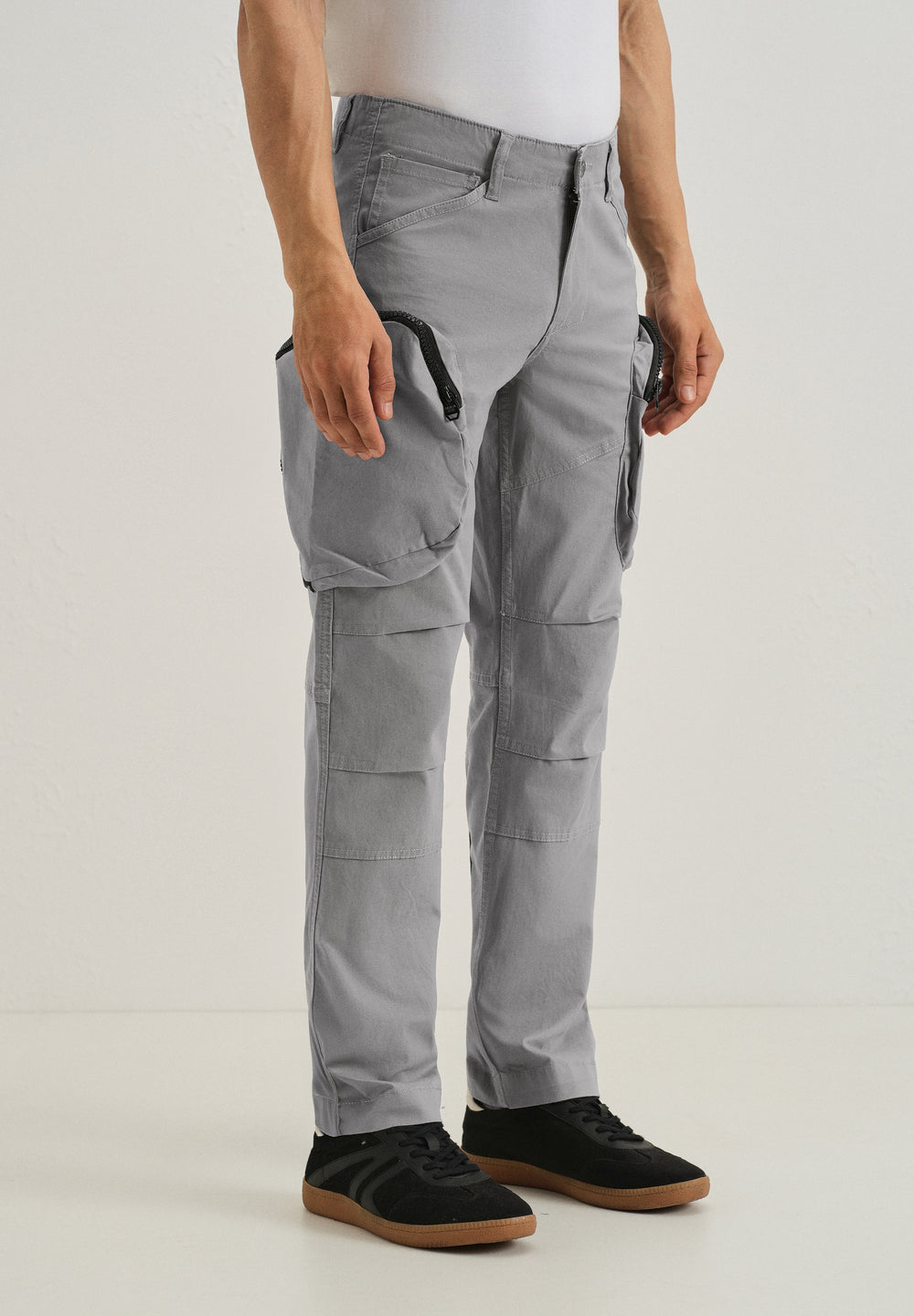 Oslo Gray Zipper Cargo Pant