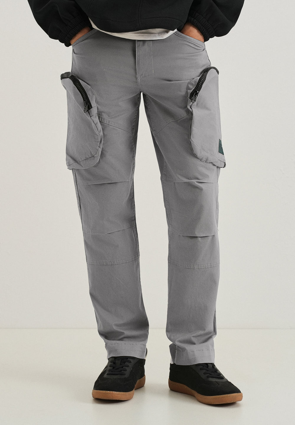 Oslo Gray Zipper Cargo Pant