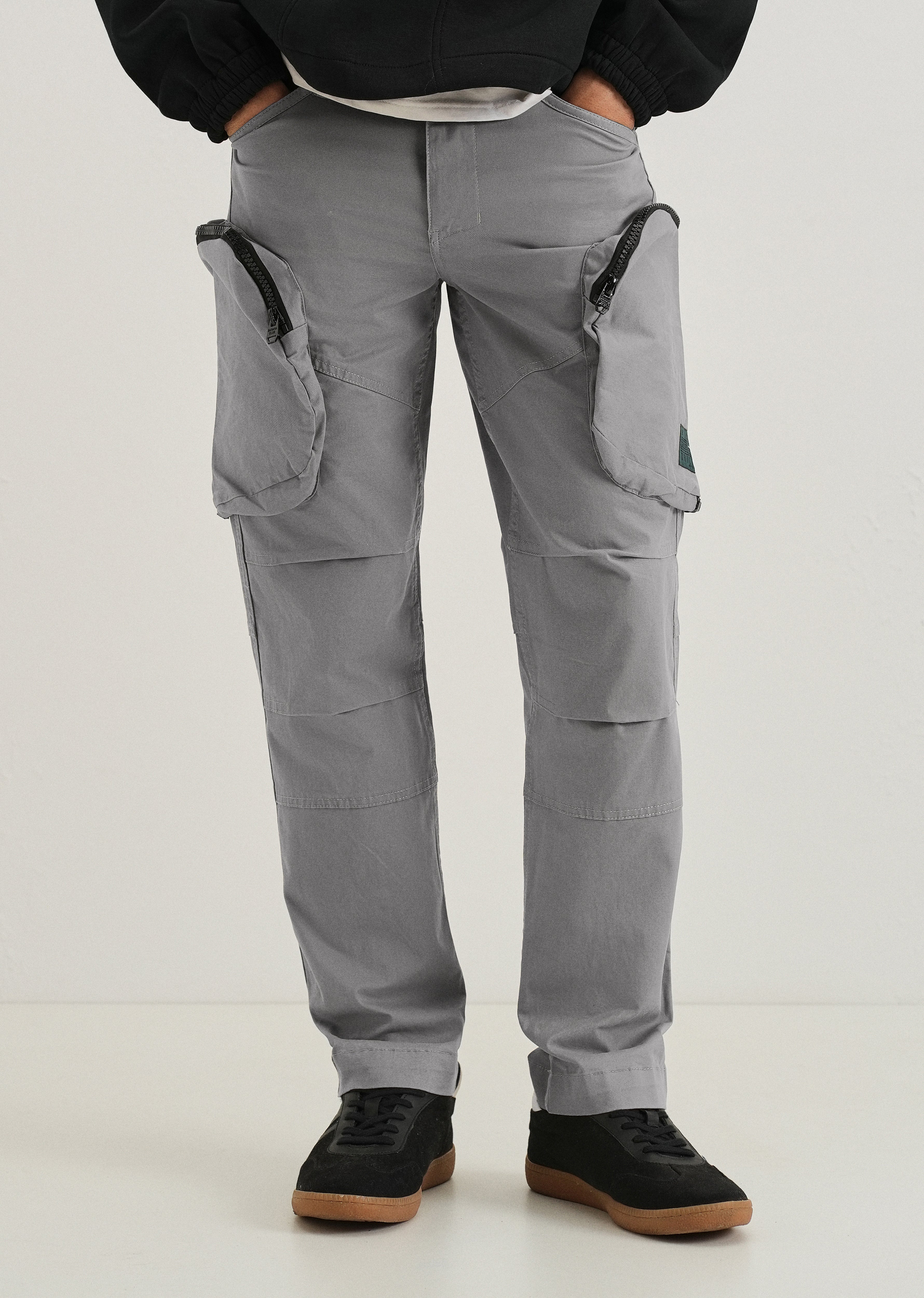 Oslo Gray Zipper Cargo Pant