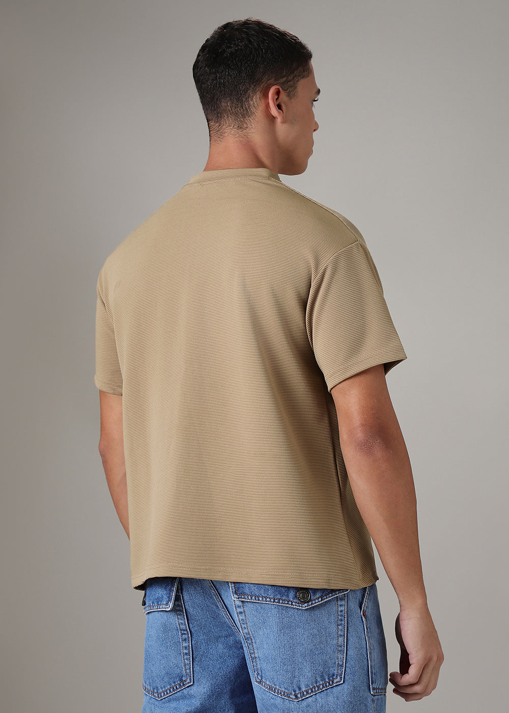 Oversized Coffee Textured T-shirt