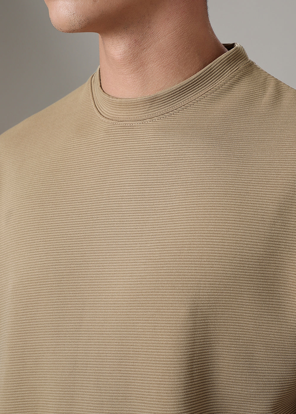 Oversized Coffee Textured T-shirt