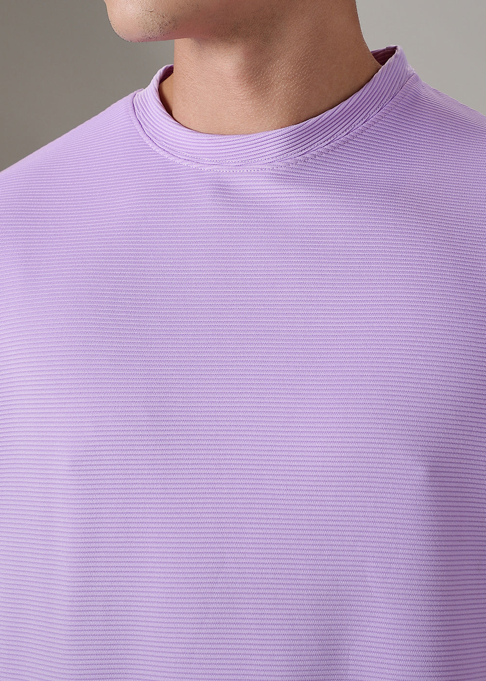 Oversized Lilac Textured T-shirt