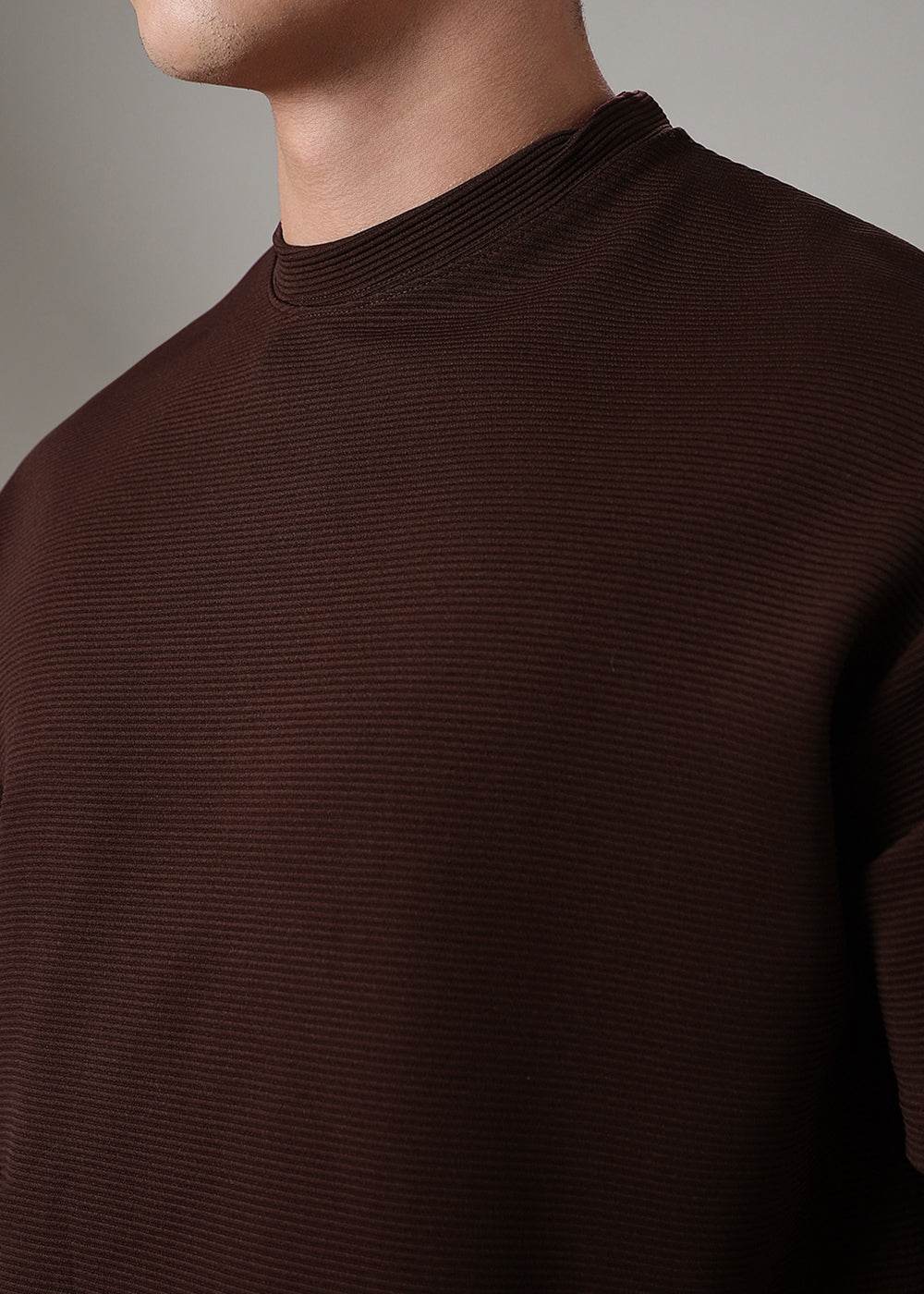 Oversized Maroon Textured T-shirt